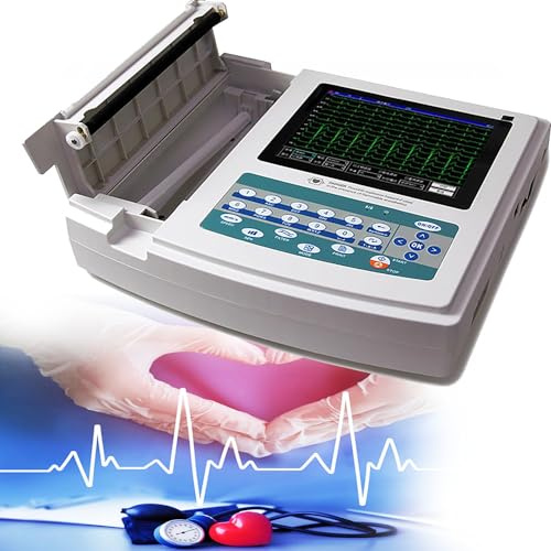 Portable 12 Lead ECG EKG Monitor, Manual & Automatic Waveform Recording, for Vital Signs Monitoring & Demonstration