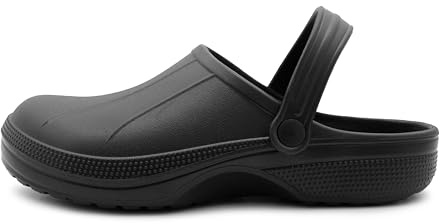 IMTY Womens Ladies EVA Clogs Lightweight Nurse Hospital Garden Beach Summer Kitchen Mules Poolside Water Shoes Sandals (All Black, UK Footwear Size System, Adult, Women, Numeric, Medium, 7)