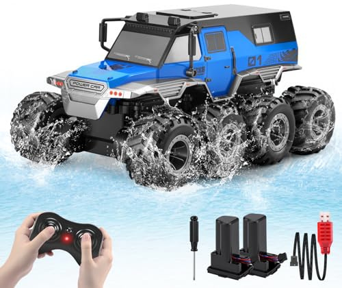 Coche teledirigido Coche RC Juguetes - 8WD RC Car Camión Juguetes Anfibio Off-Road Coche teledirigido 2.4GHz Drift Coche para niños Coches teledirigidos Regalo ideal para cumpleaños, Navidad