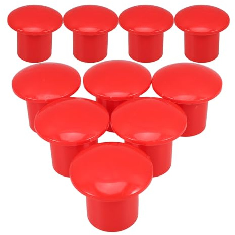 COLLBATH Protection Légère Forme Champignon en Plastique Rouge 12 Capuchons de Sécurité pour Barres D'armature Chantiers de Construction et Ponts