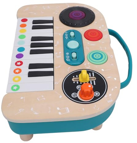 Plyisty Babymusikalisk DJ-set Färgglad Pedagogisk Pianoleksak Flera Ljudeffekter för Pojkar, Flickor, Bärbar DJ-mixerbordsleksak för Inomhusbruk Utomhus