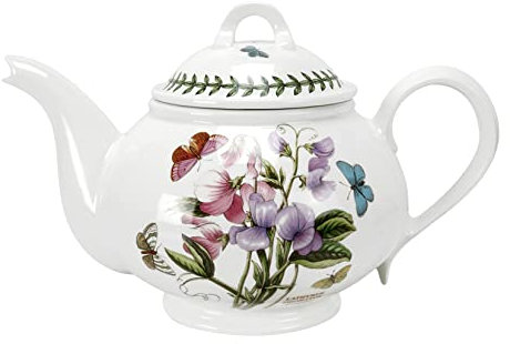 Portmeirion 60750 Botanic Garden - 2pt Teapot (Romantic Shape), White