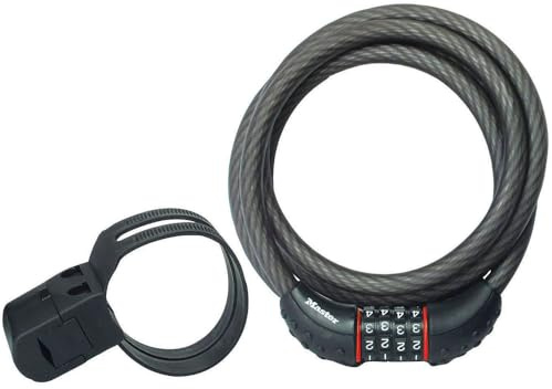 Master Lock Cable Lock, Set Your Own Combination Bike Lock, 6 ft. Long, Black, 8122D