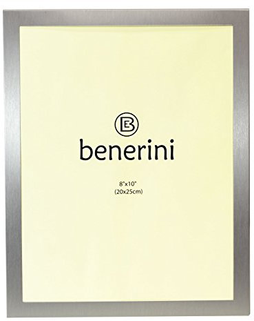 8 x 10 Satin Silver Colour Brushed Aluminium - Photo Picture Frame Gift - Portrait or Landscape