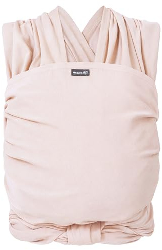 Hoppediz Fular portabebés elástico para recién nacidos (2 – 9 kg) – de algodón orgánico – crema 5,40 m