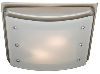 Good Housekeeping Buckingham (90064) 100 CFM 2.0 Sones Decorative Bathroom Ventilation Exhaust Fan with Light & Night-Light, Brushed Nickel