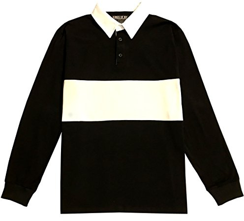 Kings Of NY Classic Mens Long Sleeve Sports Polo Rugby Shirt XXX-Large Black