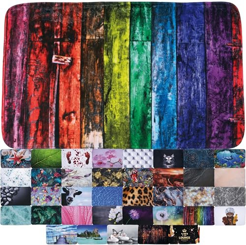 Sanilo Badteppich, viele schöne Badematten zur Auswahl, Badvorleger sehr weich und rutschfest, waschbar und schnelltrocknend (Rainbow, 70 x 110 cm)