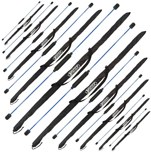 Best Sporting Swing Stick Fitness Barre oscillante pour entraînement complet du corps avec guide d'entraînement - Couleur : rouge ou bleu (#6.1 (10 bâtons de swing bleu + poches)