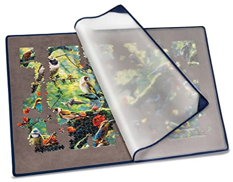 Tektalk Puzzle Board with Dustproof Cover for Storage Puzzle Saver, Non-Slip Surface (Gray, Up to 1500 Pieces)