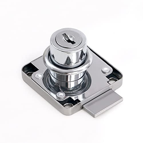 20 mm kamlåslåda skåplås, säkerhet brevlåda låscylinder zinklegering skåp låda skåp snäpplås med 2 olika tangenter (krom)