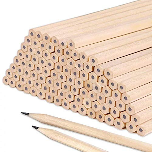 PIQIUQIU 50 Stück HB-Bleistift-Set für Kinder, aus echtem Holz, für Kinder, Schüler, Lehrer, Büro, Schulmaterial, Zeichnen, Schreiben 17.9 * 0.7cm (50 Pcs