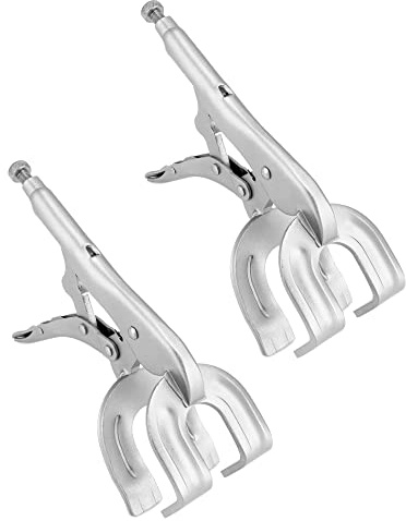 QWORK 9 Locking Pliers, 2 Pack Metal Welding Clamp, Quick-lock Release for Easy Removal