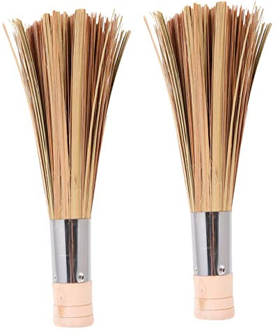 Anneome Bamboo Pot Brush and Kitchen Cleaning Brush Set for Pots and Dishes Heat-Resistant Sturdy Kitchen Washing Utensils 2 Pcs