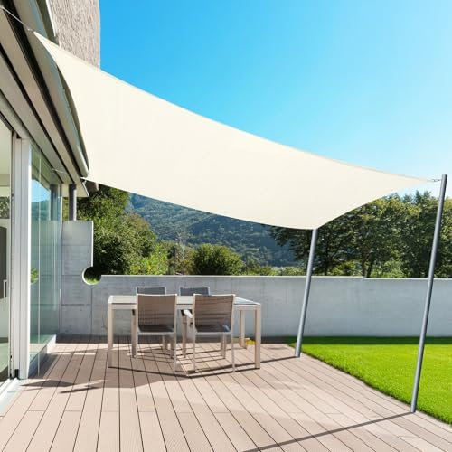 AXT SHADE Sonnensegel Wasserdicht Rechteckig 2,5x4m Wetterschutz Sonnenschutz mit UV Schutz für Terrasse Balkon Garten-Creme