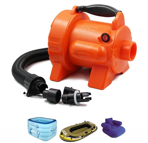 BDJSN Pompa d'Aria Elettrica Portatile, Pompa d'Aria Elettrica CA Ad Alta Potenza da 800 W, Pressione dell'Aria 2,8 PSI con 3 Ugelli Adatta per Tende Gonfiabili, Kayak, Gommoni E Piscine