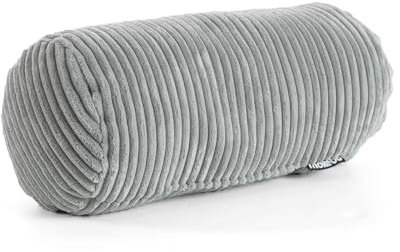 mokebo Nackenrolle mit Cordbezug 'Das Nickerchen', gemütliche Kissenrolle, Zierkissen oder Dekokissen, auch als Sofakissen, Rückenkissen, Lesekissen oder Knierolle in Grau, 17,5x17,5x37 (B/H/T in cm)