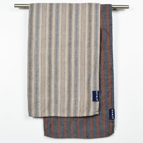 LINAS 100% Leinen Küchentücher 2 Stück – 45x70 cm Premium Geschirrtücher, Oeko Tex® Zertifiziert Geschirrhandtücher, Küche Handtücher für Haushalte & Gastronomie, Saugstarke und Robuste Trockentücher