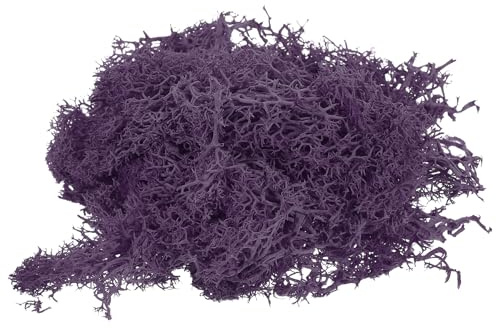 QUARKZMAN Musgo Artificial de 3.5 Onzas, Musgo Falso para Manualidades, Musgo Preservado Natural para Proyectos de Manualidades, Arte Floral, Pared y Decoración (Morado Oscuro)