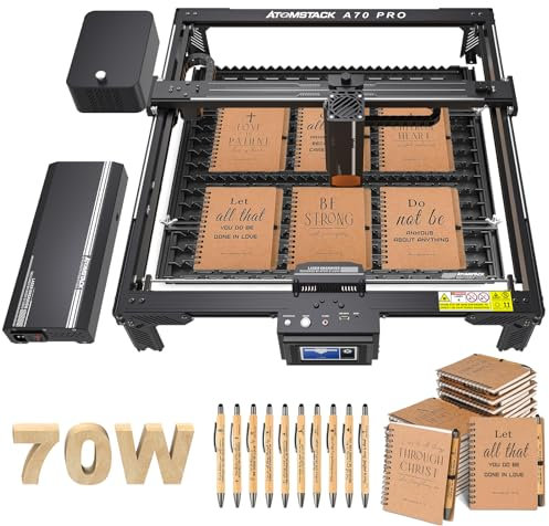 ATOMSTACK A70 Pro 70W Lasergravyrmaskin Lasergravyrmaskin med F3 matrisbord 60L/min Automatiskt luftstöd F60 Arbetsyta 400 * 500 mm