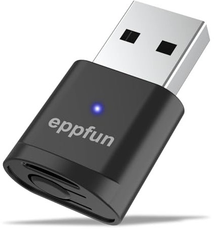 eppfun PS5 Bluetooth 5.2 Adapter, USB AudioTransmitter Dongle, APTX-Adaptive Niedriger Latenzfür Kabelloser Stick für PC PS4/5 Audioübertragung an Kopfhörer & Ohrhörer (nur Audio)