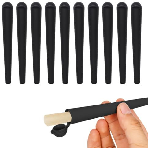 Joint HüLle,10 Stück Transporthüllen 120mm Hülle Tube,Joint Hüllen,Joint Case,Joint Hülsen,Joint-Hülse,Joint-Hülse Transporthülle,Plastik Joint Hüllen für Papier und Kleinteile - Schwarz