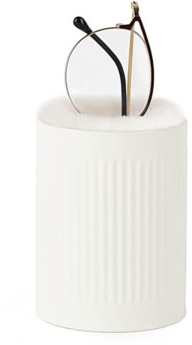 Mkono Support en métal pour lunettes doublé en peluche - Support protecteur pour lunettes - Organisateur de rangement pour lunettes de table et bureau (1, Blanc)