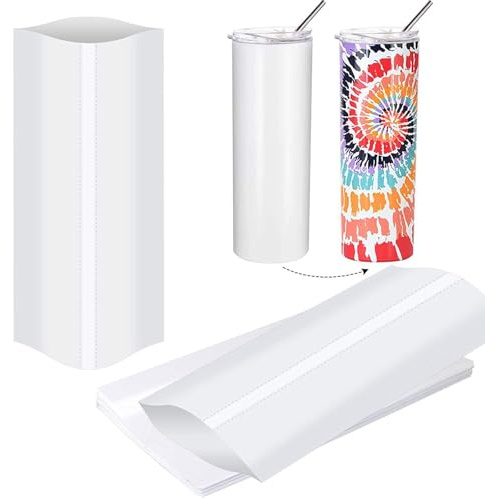 20PC Film d'Emballage Rétractable Pour Sublimation,Film Rétractable de Transfert de Chaleur en PET,Films Thermorétractables de Tasse,Films de Sublimation Thermorétractables pour Gobelets,127 * 257MM