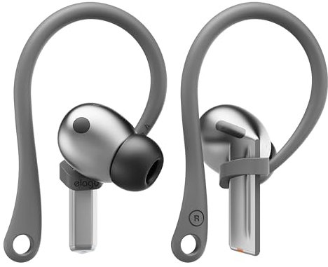 elago Ganchos para los oídos compatibles con Samsung Galaxy Buds 3 &Galaxy Buds 3 Pro Accesorios para Auriculares, Antideslizante, Diseño ergonómico, Ajuste cómodo (Gris Oscuro)