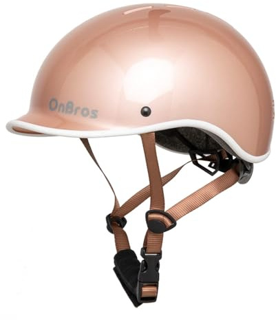 OnBros Bike Helmet for Men and Women, Cycle Helmet Adjustable Scooter Skateboard Bike Commuter Lightweight Helmet, Urban Bicycle Helmets Size 56-61CM (Rose Gold)