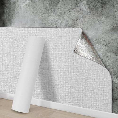 3mm Thicken 10M White Thermal Insulation Wallpaper Room Cold-Proof Wall Sticker Self-Adhesive Paper 3D Wall Panels Peel and Stick Wallpaper, Waterproof PE Foam for Living Room, and Kids Bedroom