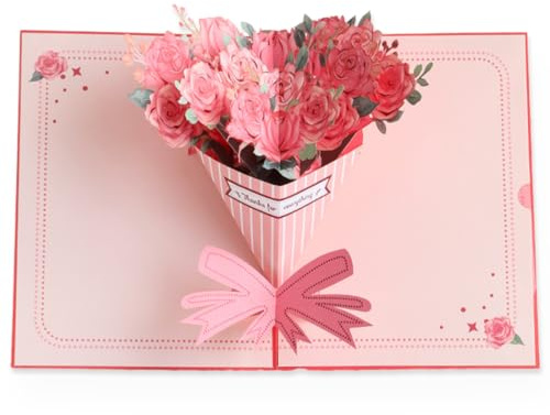 Tarjeta Pop-Up Rosa, Tarjeta De Felicitación De Boda, Tarjeta De Amor Dulce En 3D Para Esposa Y Amante, Tarjeta De Regalo Romántica Con Rosa Para Cumpleaños, Aniversario De Boda, San Valentín