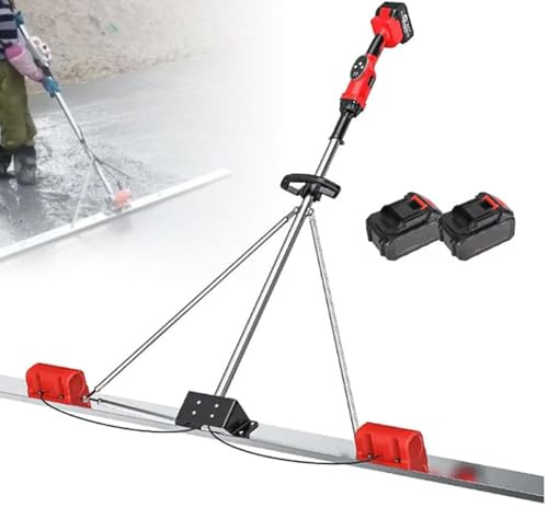 Utensile vibrante per calcestruzzo, kit vibrante per massetto in calcestruzzo elettrico senza fili, livellatore vibrante per cemento con 2 batterie al litio, macchina per finitura liscia 1.8M