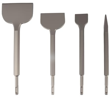 Miosugo Juego de 4 cinceles SDS Plus, juego de cinceles para hormigón, mampostería, azulejos, adhesivo para azulejos, piedra natural