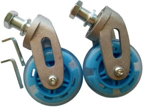RichVibe 2pcs Casterboard Wheels with Aluminum Alloy Brackets for Waveboard, 80mm PU Flash Wheels, Compatible with Most Casterboards