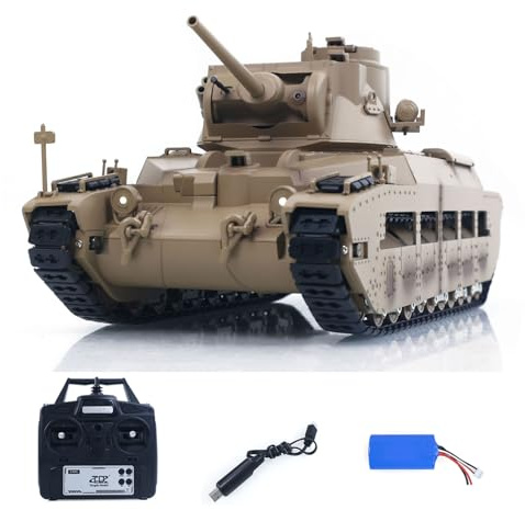 TOUCAN RC HOBBY Tongde 1/16 teledirigido militar tanque Matilda III IV torreta rotación 320 grados luces IR sonidos RC modelo eléctrico unidad de humo