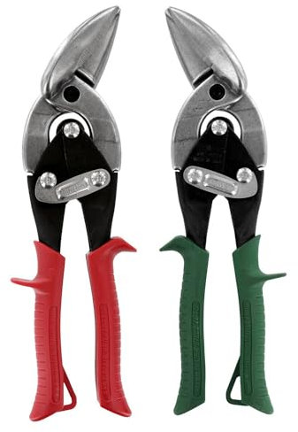 MIDWEST - Juego de tijeras de corte de hojalata con hoja forjada y empuñaduras cómodas Kush'N-POWER MWT-6510C.