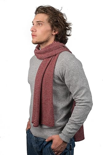 DALLE PIANE CASHMERE Sciarpa Uomo 100% Cashmere - Bordeaux