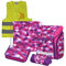 Herlitz Schulranzen Set Midi Plus XL 6 TLG inkl. graviertem Namensschild (Pink Cubes)