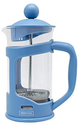 NERTHUS FIH 791 Französische Kaffeemaschine, PP/Borosilikatglas/SS, blau, 350 ml