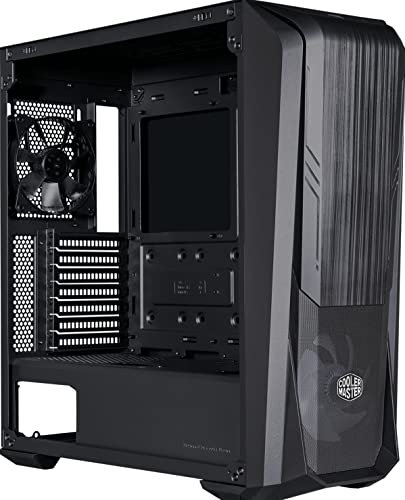 Cooler Master MasterBox 500 Caja PC - Media Torre, Frente FineMesh & Ventilador ARGB 120mm, Top Extraíble y Lateral de Vidrio Templado, Refrigeración y Capacidad Versátiles, Ventilador Trasero 120mm