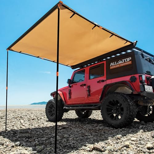 ALL-TOP Vehicle Awning 8.2'x10' Roof Rack Pull-Out Sun Shade UV50+, Weatherproof 4x4 Side Awning for Camping & Overland (Hardware Included)