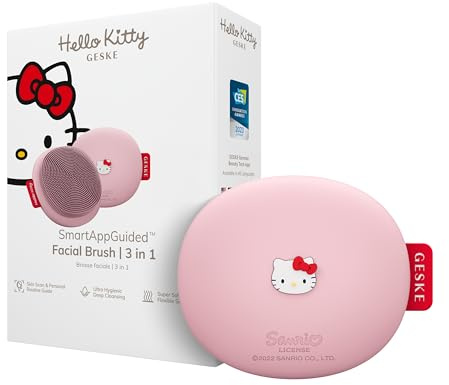 GESKE x Hello Kitty | Spazzola per il viso SmartAppGuided™ | 3 in 1 | Spazzola per la pulizia del viso | Spazzola per la pulizia | Spazzola per il viso in silicone | Pulizia e cura della pelle