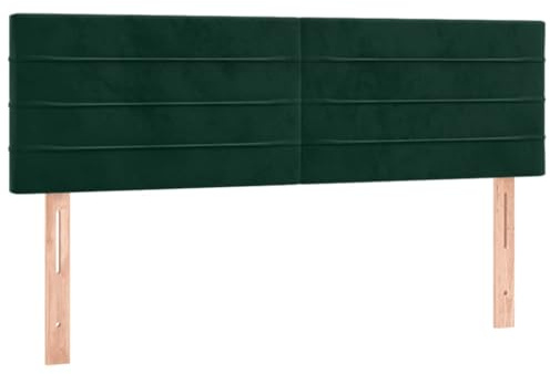 vidaXL Sänggavlar mörkgrön 144x5x78/88 cm sammet