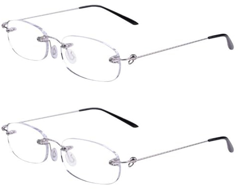 Viseng Occhiali da Lettura senza cornice Metalli ultra leggeri lettore senza montatura per Donna e Uomo Occhiali Moda squisita 1.0