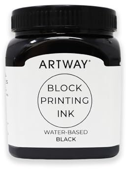 Artway Inchiostro Premium per la Stampa a Blocchi - 250ml - Nero - Ideale per la Stampa a Rilievo, a Blocchi e su Linoleum