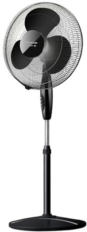 Taurus - Ventilateur sur Pied Greco 16CR | 45W | Oscillation | Inclinaison Réglable | 3 Pales 40 cm | 3 Vitesses | Base Ronde | Hauteur Ajustable | Poignée Transport | Grille Amovible