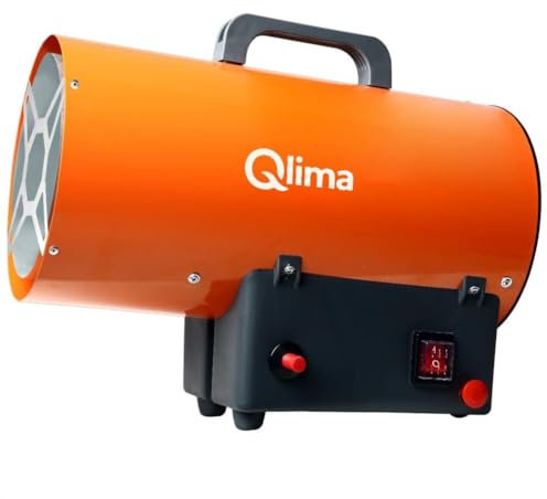 Qlima GFA1010 Riscaldatore Stufa a Gas ad Aria Forzata Termoventilatore Industriale Alta Potenza a Butano o Propano Accensione Rapida Generatore Calore Istantaneo con Ventola 10Kw 160m3 730gr/h
