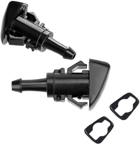 JEYORZY 2 Pcs Ugello Tergicristalli, Ugello Lavavetro per Getto d'Acqua per Tergicristallo Pompe Lavavetri Auto, Nero Plastica Ugello Tergicristallo Ugello Spruzzatore, per Getto d'acqua