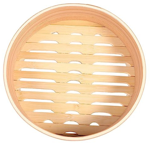 HOLIDYOYO Bambuskäfig Tragbarer Dampfgarer für Brötchen Dim Sum und Gyoza aus Natürlichem Leicht für Zuhause zum Schonenden